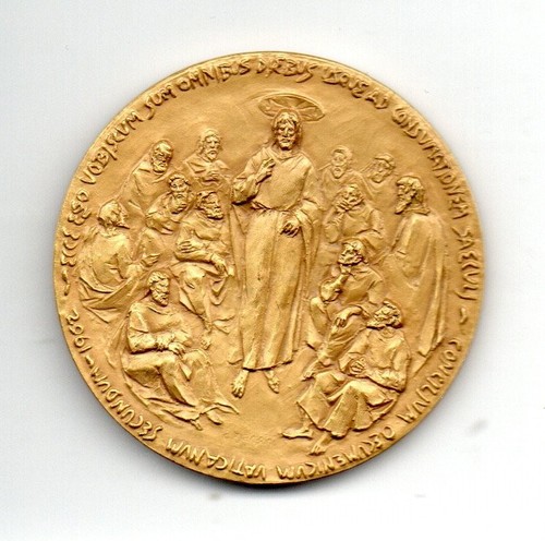 Medaglia bronzo dorato papa - in,